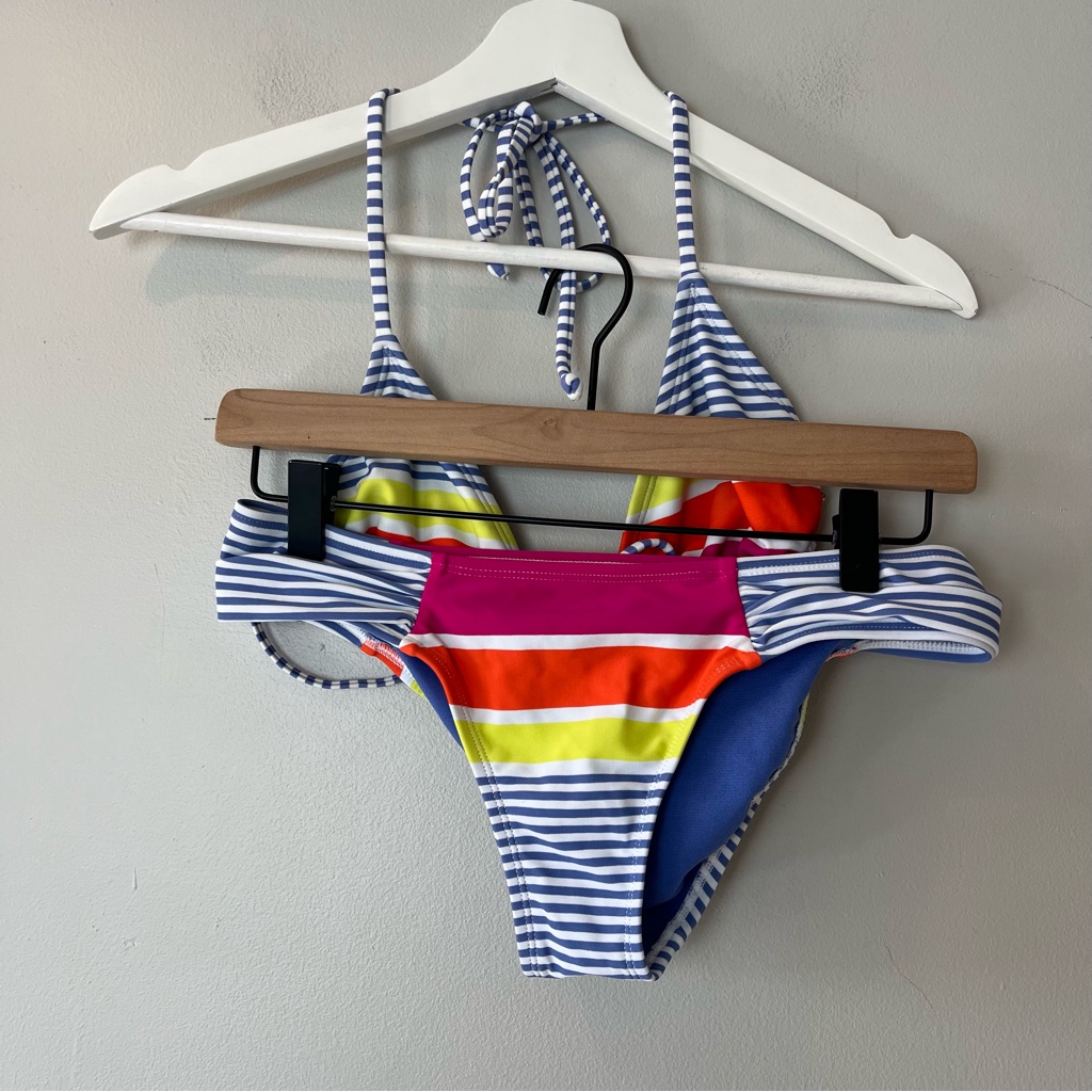 Roxy Striped String Bikini Small